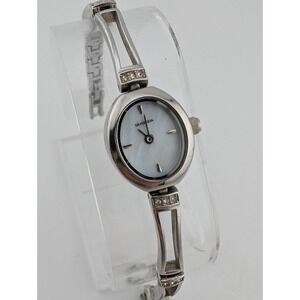 Sekonda‎ Watch Women 20mm Case MOP Dial 7" Silver Band Rhinestones- New Battery